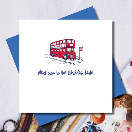 London Bus Birthday Bash Greeting Card