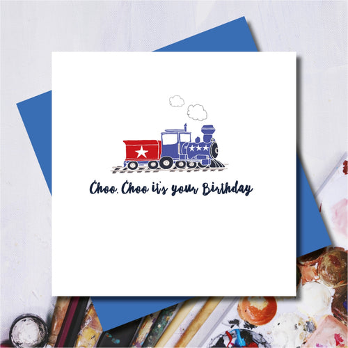 Choo Choo Train Birthday Greeting Card