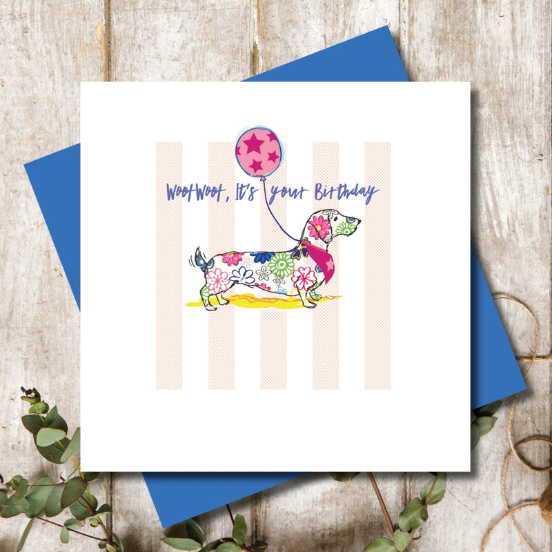 Dachshund Dog Happy Birthday Greeting Card