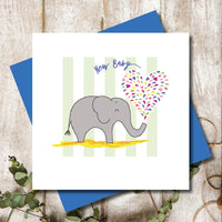 New Born Elephant Greeting Card