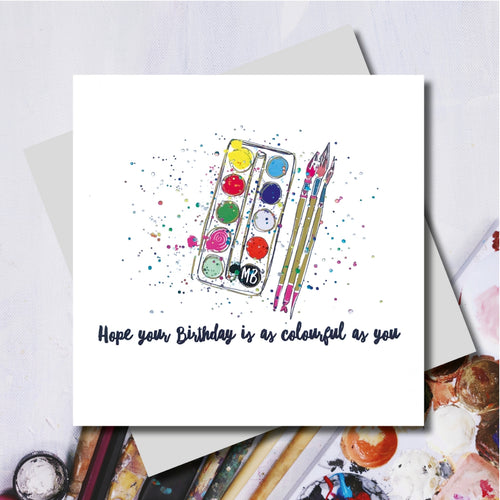 Colourful Paints Happy Birthday Greeting Card