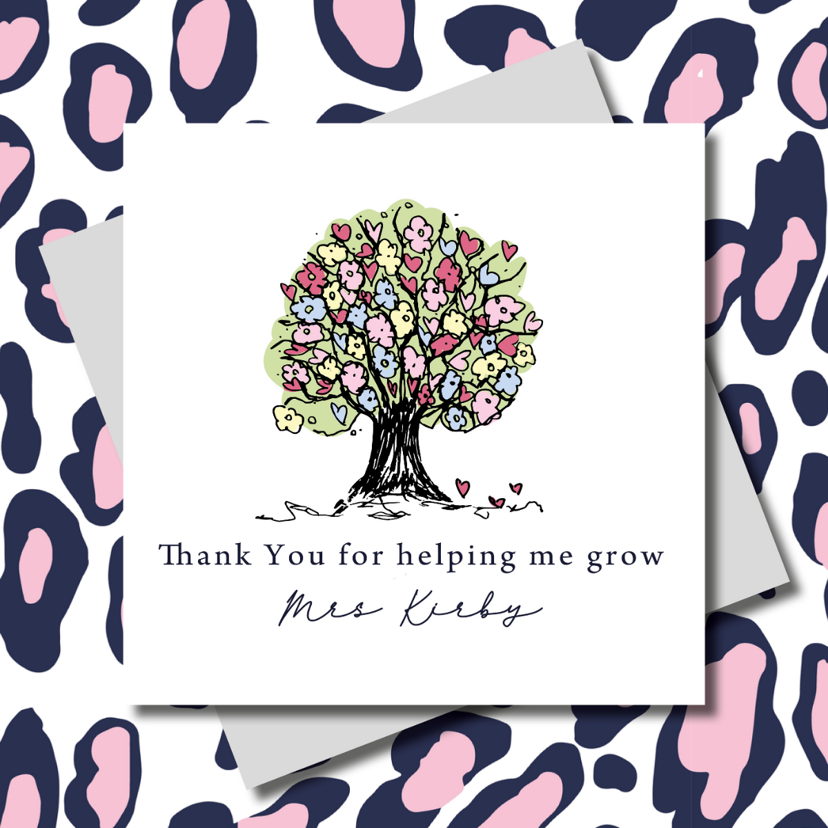 Thank you for helping me grow Tree Teacher Greeting Card