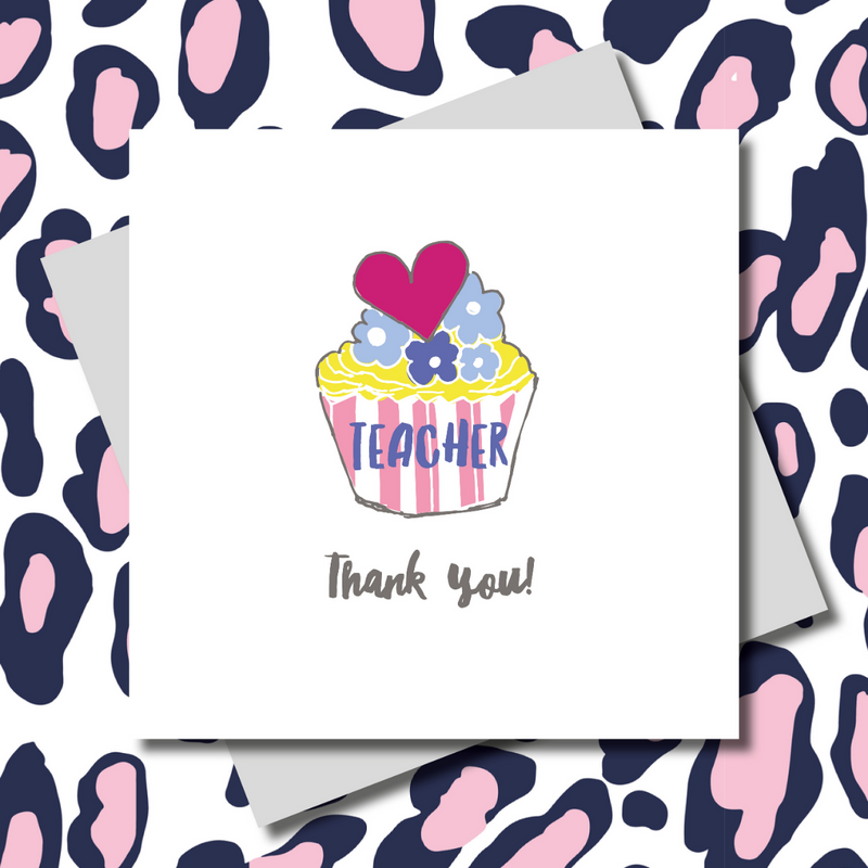 Teacher Cupcake Thank You Greeting Card
