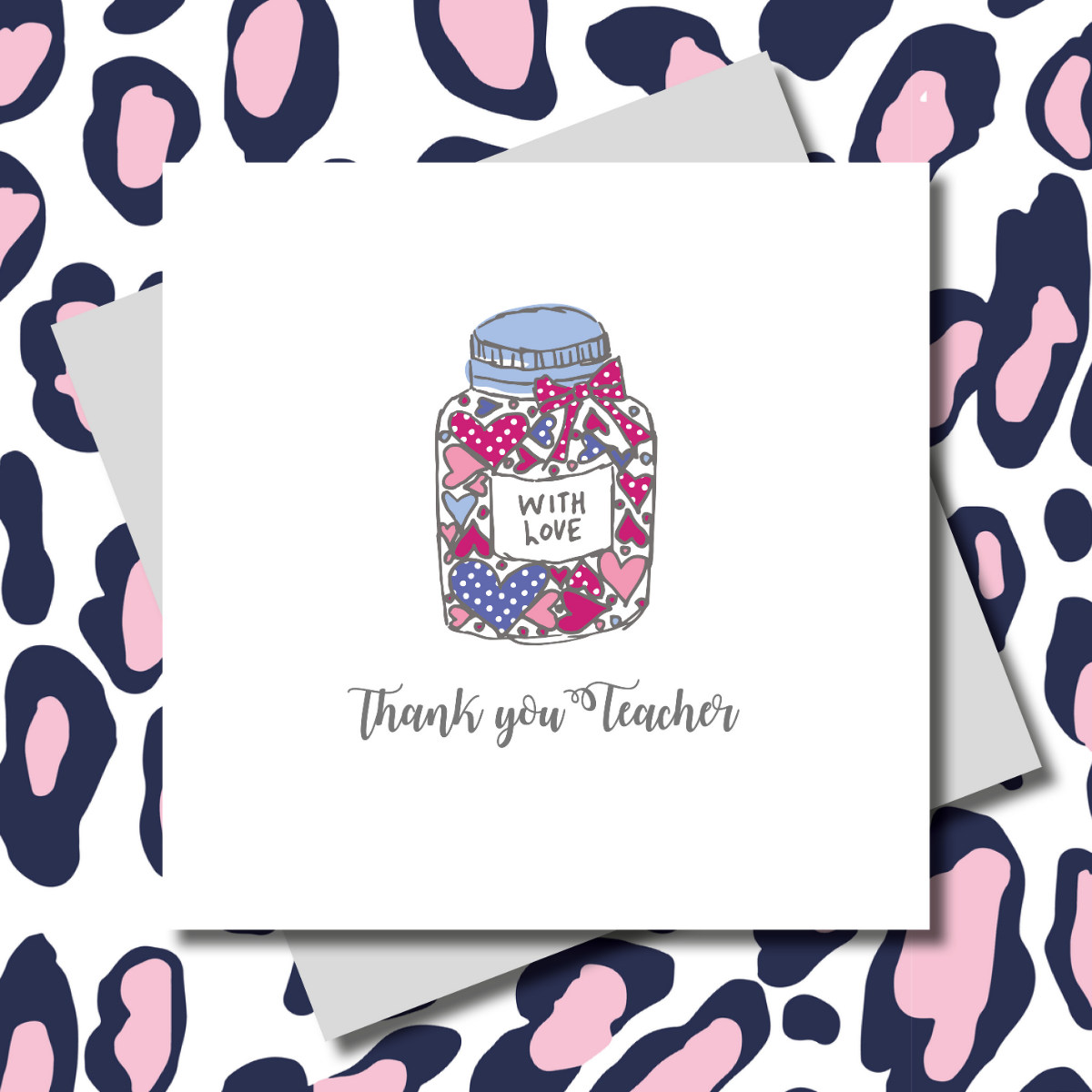 With Love Thank You Jar Teacher Greeting Card