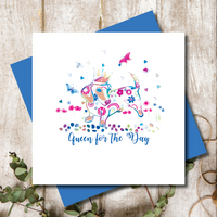 Queen For The Day Dachshund Greeting Card