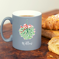 Festive Mistletoe Kisses Personalised Mug