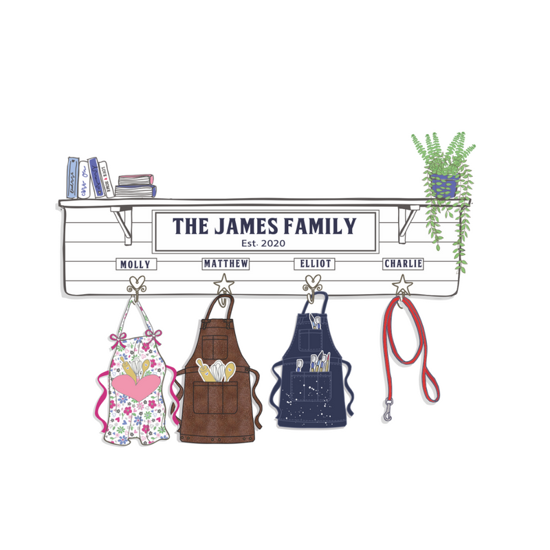 Personalised Family Apron Hook Print 