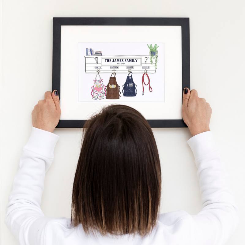 Personalised Family Apron Hook Print 