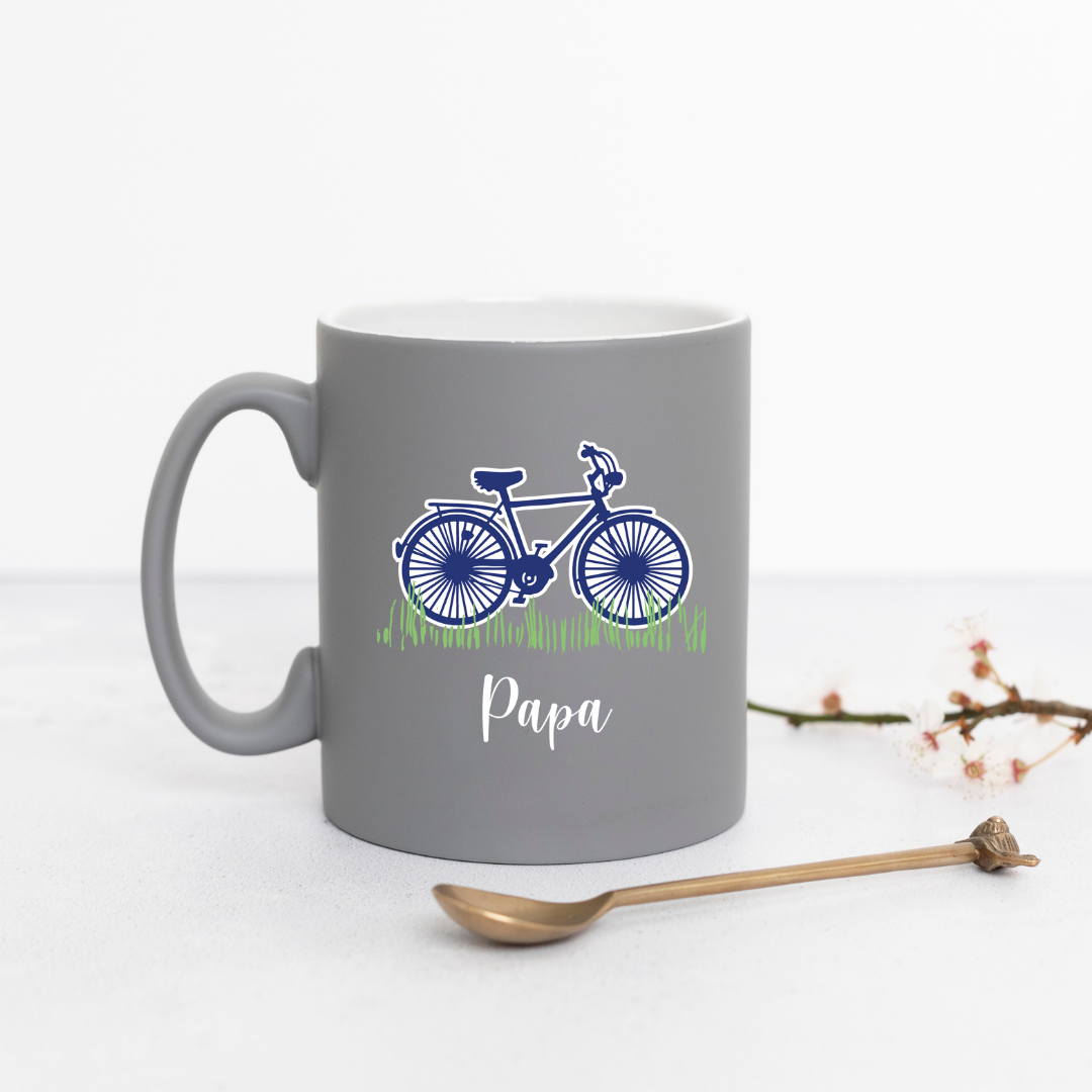 Personalised Bike Grey Mug