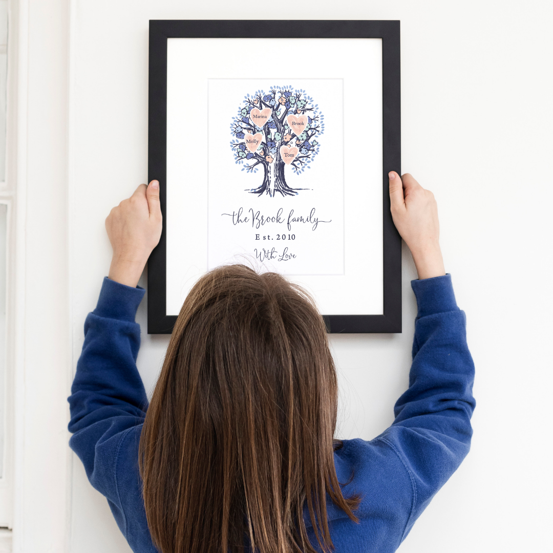 Personalised Family Tree Heart Print
