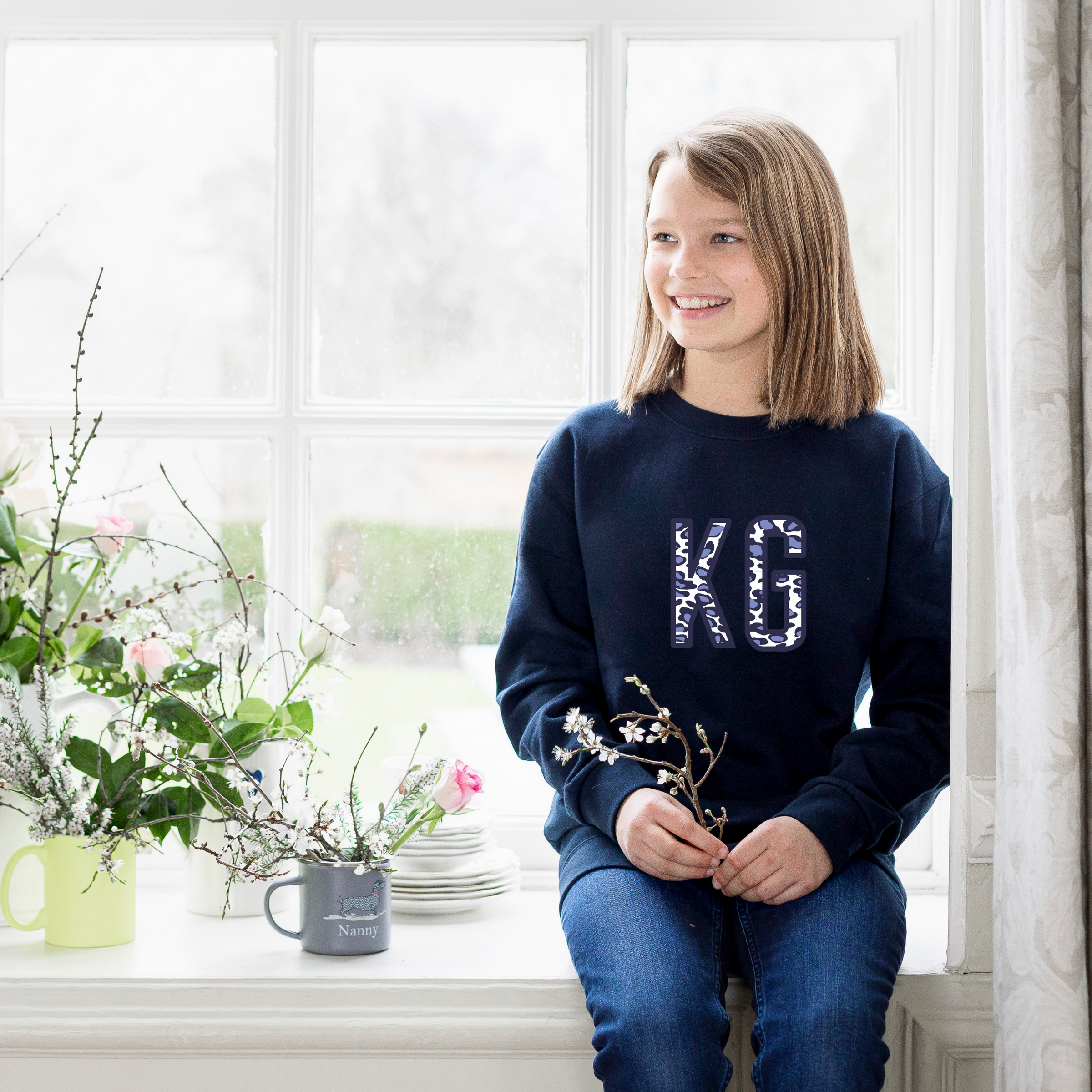 Animal Print Initial Children s Jumper