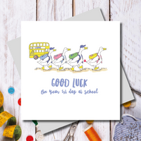 Back to school Ducks Greeting Card