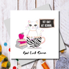 1st Day Good Luck cat Greeting Card