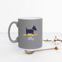 Personalised scottie dog grey mug