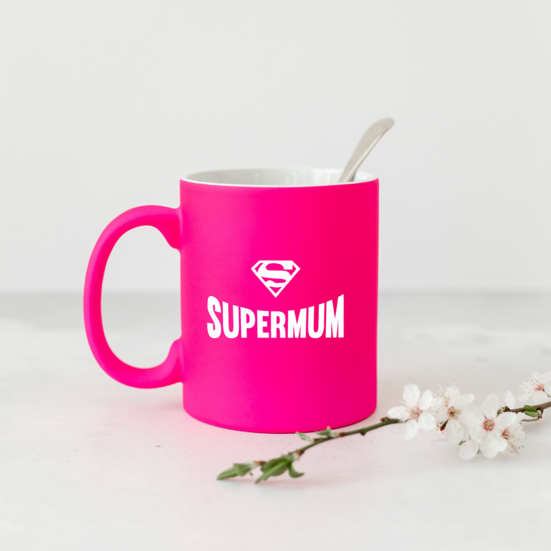 SuperMum Neon Pink Mug
