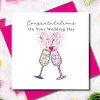 Tipsy Mr and Mrs Wedding Cocktails Greeting Cards 