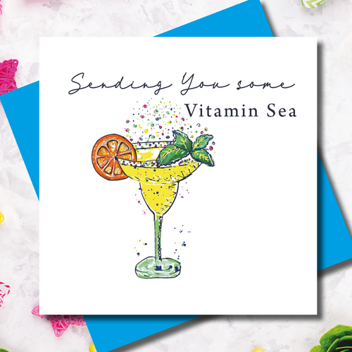 Tipsy Sending you Vitamin Sea Greeting Card