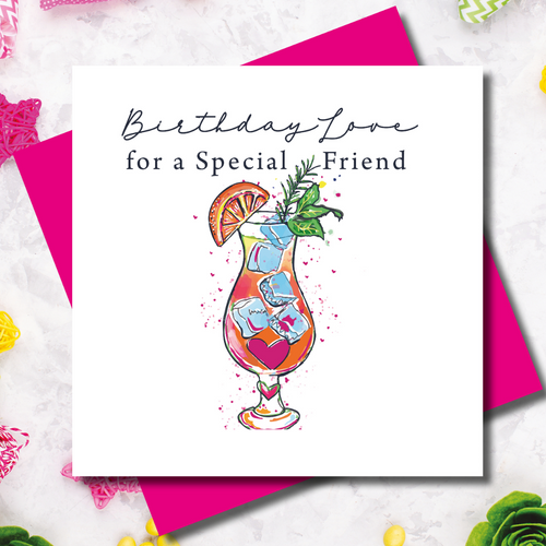 Tipsy Love Island Birthday Love Cocktail Greeting Card