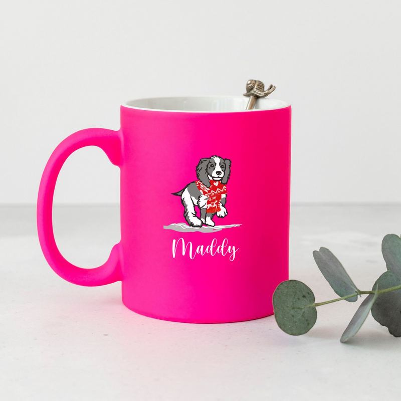 Festive Cocker Spaniel Dog Personalised Mug