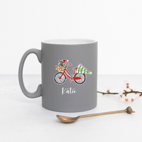 Festive Christmas Dachshund Bike Personalised Mug